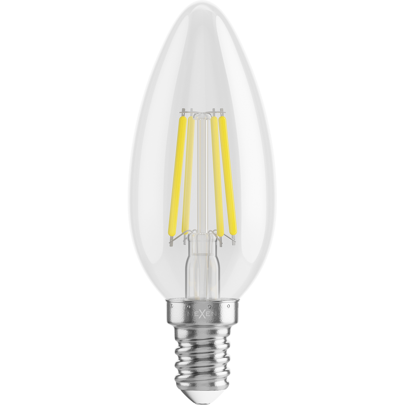 Mexen Vintis 3x LED filament izzó E14, C35, 4W, Semleges - 4000K, 470 lm, átlátszó - L154-E14-0427-00x03