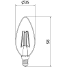 Mexen Vintis 3x filament LED izzó E14, C35, 6W, Meleg - 2200K, 600 lm, borostyán - L154-E14-0622-50x03