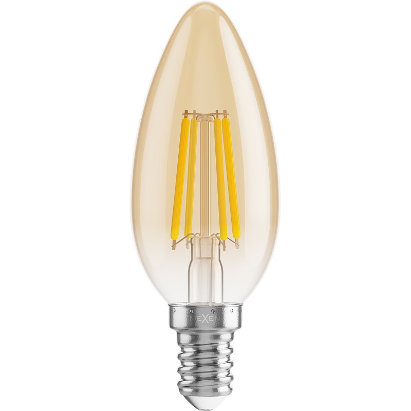 Mexen Vintis 10x LED filament izzó E14, C35, 4W, Meleg - 2200K, 400 lm, borostyán - L154-E14-0422-50x10