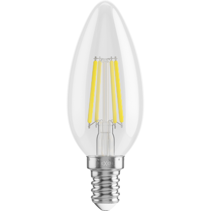 Mexen Vintis 10x Bec filament LED E14, C35, 4W, Neutră - 4000K, 470 lm, clar - L154-E14-0427-00x10 - L154-E14-0440-00x10