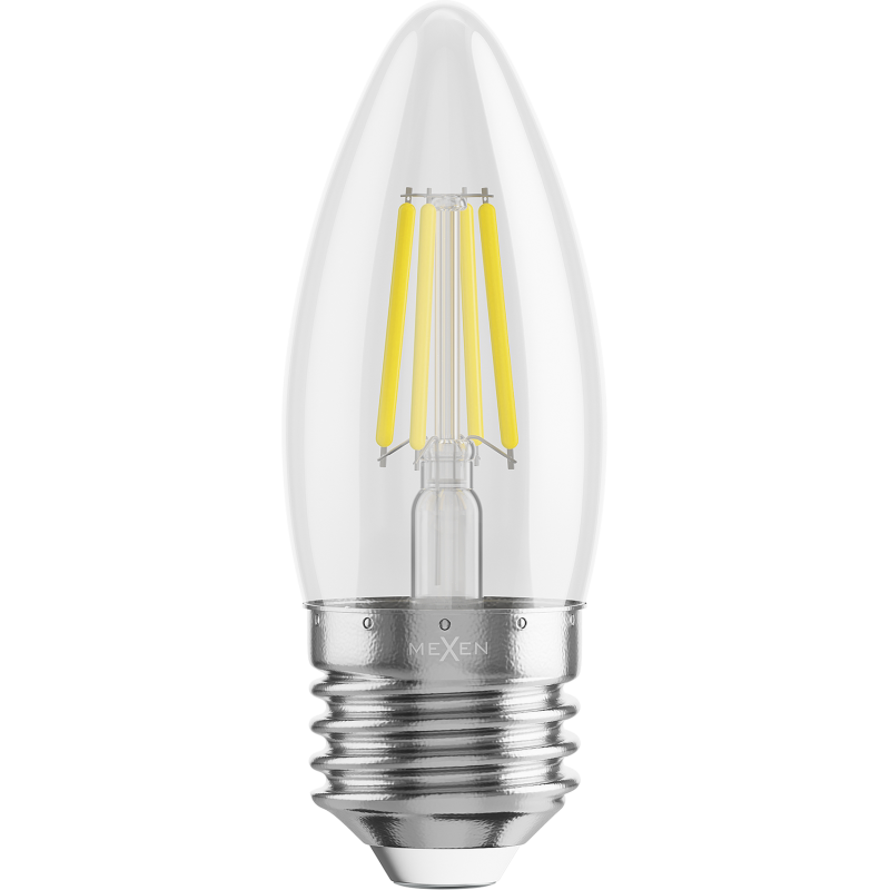 Mexen Vintis 3x LED filament izzó E27, C35, 6W, Semleges - 4000K, 720 lm, átlátszó - L154-E27-0640-00x03