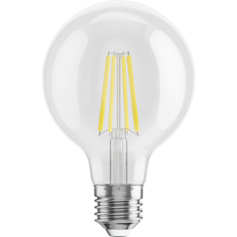 Mexen Vintis 3x Bec LED cu filament E27, G80, 8W, Neutru - 4000K, 1055 lm, clar - L155-E27-0840-00x03