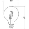 Mexen Vintis 3x Filament LED izzó E27, G80, 8W, Semleges - 4000K, 1055 lm, átlátszó - L155-E27-0840-00x03