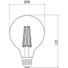 Mexen Vintis 3x filament LED izzó E27, G80, 10W, Neutrális - 4000K, 1320 lm, átlátszó - L155-E27-1040-00x03