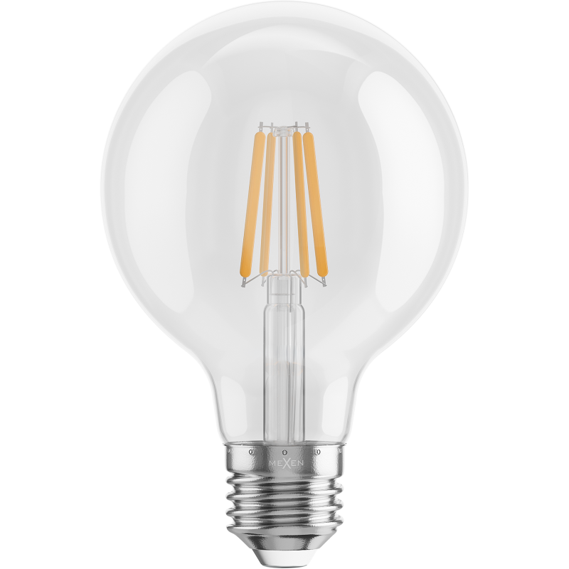 Mexen Vintis 10x Bec filament LED E27, G80, 4W, Cald - 2700K, 470 lm, transparent - L155-E27-0427-00x10
