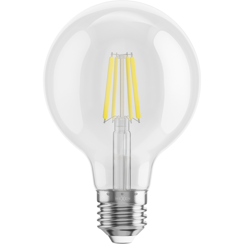 Mexen Vintis 10x Bec filament LED E27, G80, 6W, Neutru - 4000K, 720 lm, transparent - L155-E27-0640-00x10