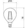 Mexen Vintis 10x Bec filament LED E14, G45, 2W, Cald - 2700K, 240 lm, clar - L156-E14-0227-00x10