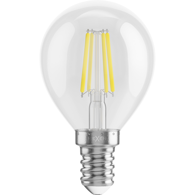 Mexen Vintis 10x LED filament izzó E14, G45, 4W, Semleges - 4000K, 470 lm, átlátszó - L156-E14-0427-00x10
