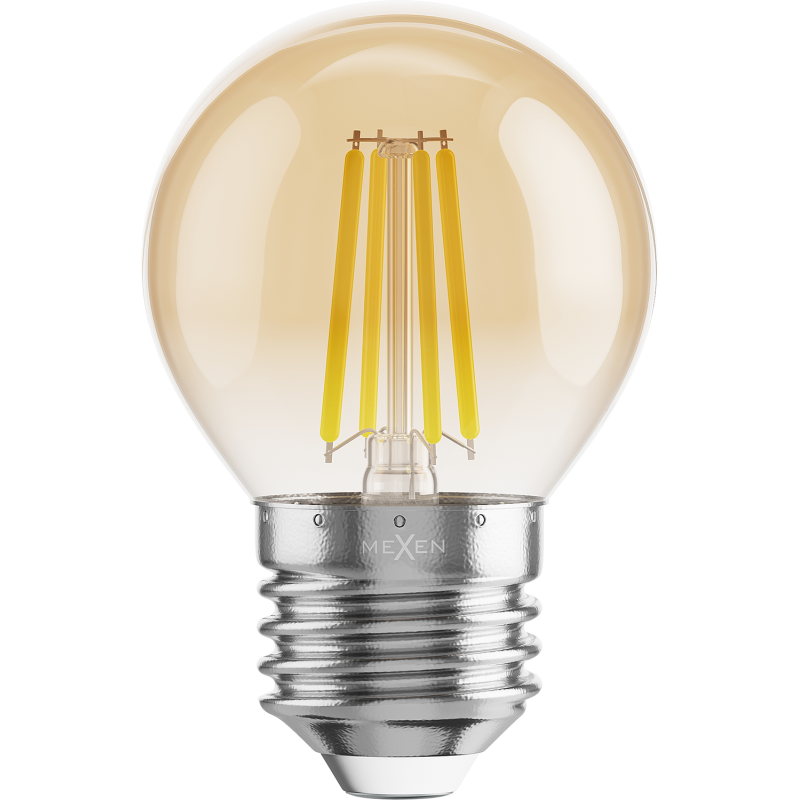 Mexen Vintis 3x Bec cu filament LED E27, G45, 4W, Caldă - 2200K, 400 lm, chihlimbar - L156-E27-0422-50x03