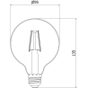 Mexen Vintis 3x Bec LED filament E27, G95, 2W, Cald - 2200K, 180 lm, chihlimbar - L157-E27-0222-50x03