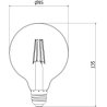 Mexen Vintis 3x LED filament izzó E27, G95, 4W, Meleg - 2700K, 470 lm, tiszta - L157-E27-0427-00x03
