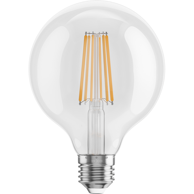 Mexen Vintis 3x LED filament izzó E27, G95, 10W, Meleg - 2700K, 1320 lm, átlátszó - L157-E27-1027-00x03