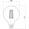 Mexen Vintis 3x LED filament izzó E27, G95, 10W, Semleges - 4000K, 1320 lm, átlátszó - L157-E27-1040-00x03