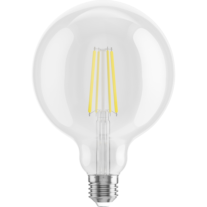 Mexen Vintis 3x LED filament izzó E27, G125, 8W, Semleges - 4000K, 1055 lm, átlátszó - L158-E27-0840-00x03