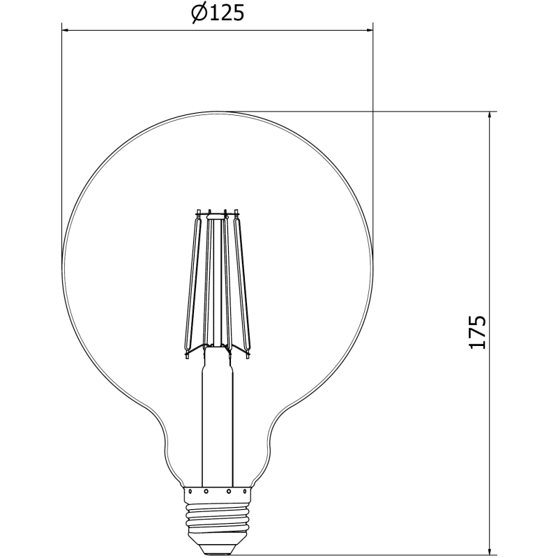 Mexen Vintis 3x LED filament izzó E27, G125, 8W, Semleges - 4000K, 1055 lm, átlátszó - L158-E27-0840-00x03