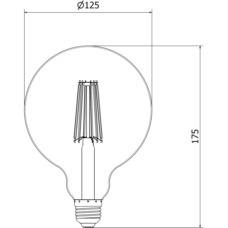 Mexen Vintis 3x LED filament izzó E27, G125, 10W, Meleg - 2700K, 1320 lm, tiszta - L158-E27-1027-00x03