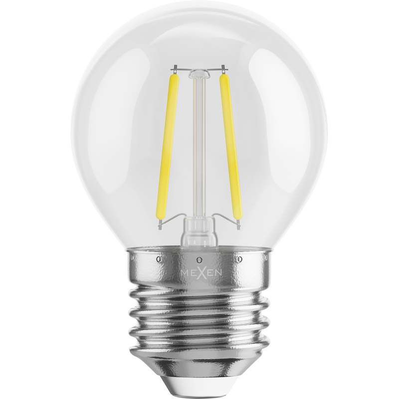 Mexen Vintis 6x Bec filament LED E27, G45, 2W, Neutru - 4000K, 240 lm, transparent - L156-E14-0227-00x06 - L156-E27-0240-00x06
