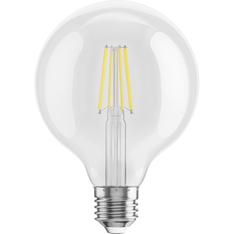 Mexen Vintis 6x Bec LED filament E27, G95, 6W, Neutru - 4000K, 720 lm, clar - L157-E27-0640-00x06