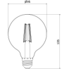Mexen Vintis 10x Bec LED filament E27, G95, 8W, Caldă - 2700K, 1055 lm, clar - L157-E27-0827-00x10