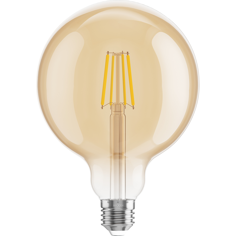 Mexen Vintis 10x LED filament izzó E27, G125, 4W, Meleg - 2200K, 400 lm, borostyán - L158-E27-0422-50x10