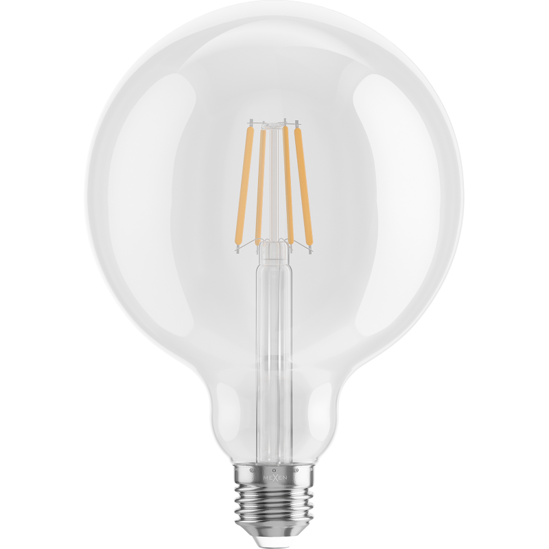 Mexen Vintis 6x Bec LED filament E27, G125, 6W, Cald - 2700K, 720 lm, transparent - L158-E27-0627-00x06