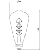 Mexen Vintis 10x LED szál izzó, E27, ST64, 4W, Meleg - 2200K, 220 lm, füstös - L162-E27-0422-70x10