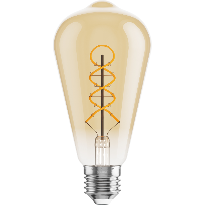 Mexen Vintis 6x Filament spirál LED izzó E27, ST64, 6W, Meleg - 2200K, 530 lm, borostyán - L162-E27-0622-50x06