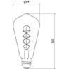 Mexen Vintis 6x Bec LED filament spirală E27, ST64, 6W, Caldă - 2200K, 530 lm, chihlimbar - L162-E27-0622-50x06