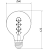 Mexen Vintis 10x Bec cu filament spiral LED E27, G80, 4W, Caldă - 2700K, 220 lm, fumuriu - L165-E27-0427-70x10