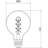 Mexen Vintis 6x LED filament spirál égő E27, G80, 6W, Meleg - 2700K, 530 lm, borostyán - L165-E27-0627-50x06