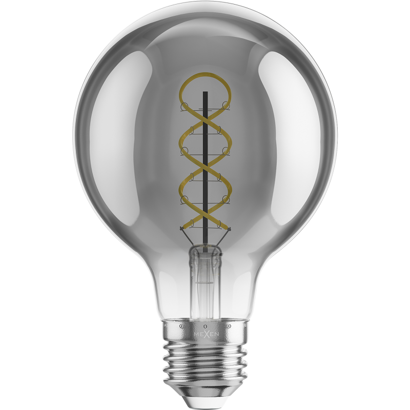 Mexen Vintis 6x LED filament spirál égő E27, G80, 6W, Meleg - 2700K, 400 lm, füst - L165-E27-0627-70x06
