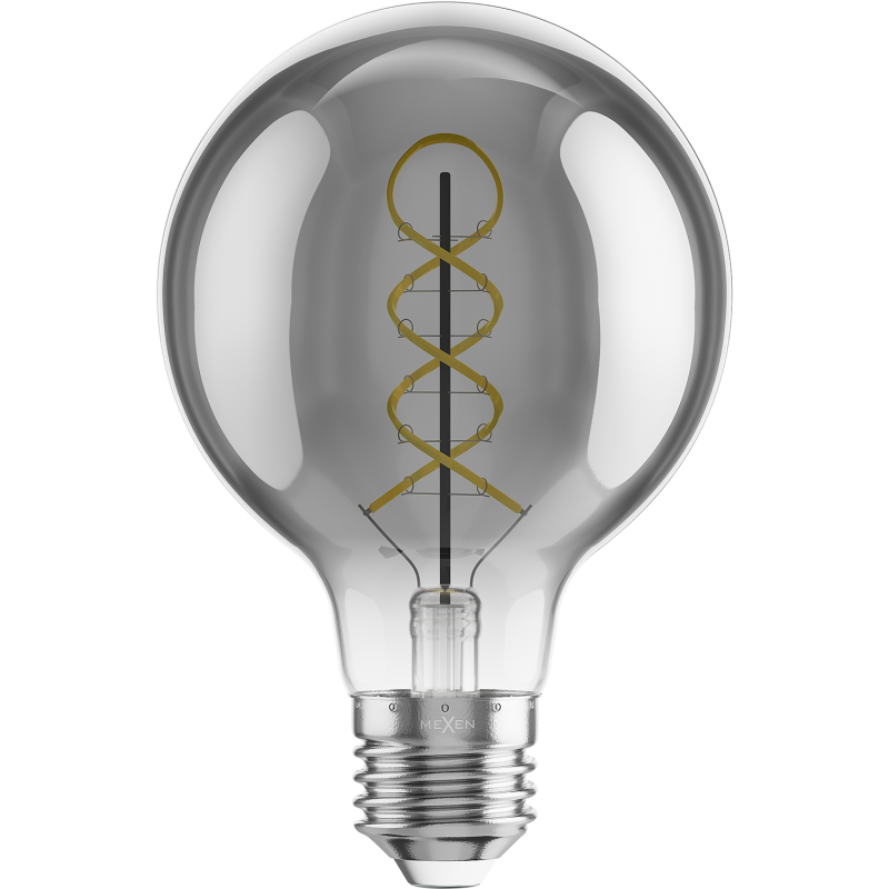 Mexen Vintis 6x Bec cu filament spirală LED E27, G80, 8W, Caldă - 2200K, 450 lm, fumuriu - L165-E27-0822-70x06