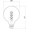 Mexen Vintis 10x LED filament spirál izzó E27, G95, 4W, Meleg - 2200K, 360 lm, borostyán - L167-E27-0422-50x10
