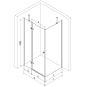 Mexen Roma cabină de duș cu balamale 100 x 80 cm, transparent, Neagră + cadă de duș Flat, Albă - 854-100-080-70-00-4010B