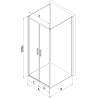 Mexen Exo-B Duo 3S cabina de duș 3 pereți rabatabilă 100 x 80 cm, transparentă, crom - 814-100-080-01-00-3S