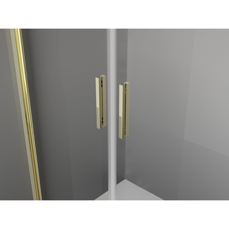 Mexen Exo-3S cabina de duș cu 3 pereți cu uși batante 80 x 95 cm, transparentă, aurie - 814-080-095-50-00-3S