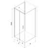 Mexen Exo-F 3S 3-oldalú összecsukható zuhanykabin 100 x 120 cm, átlátszó, króm - 816-100-120-01-00-3S