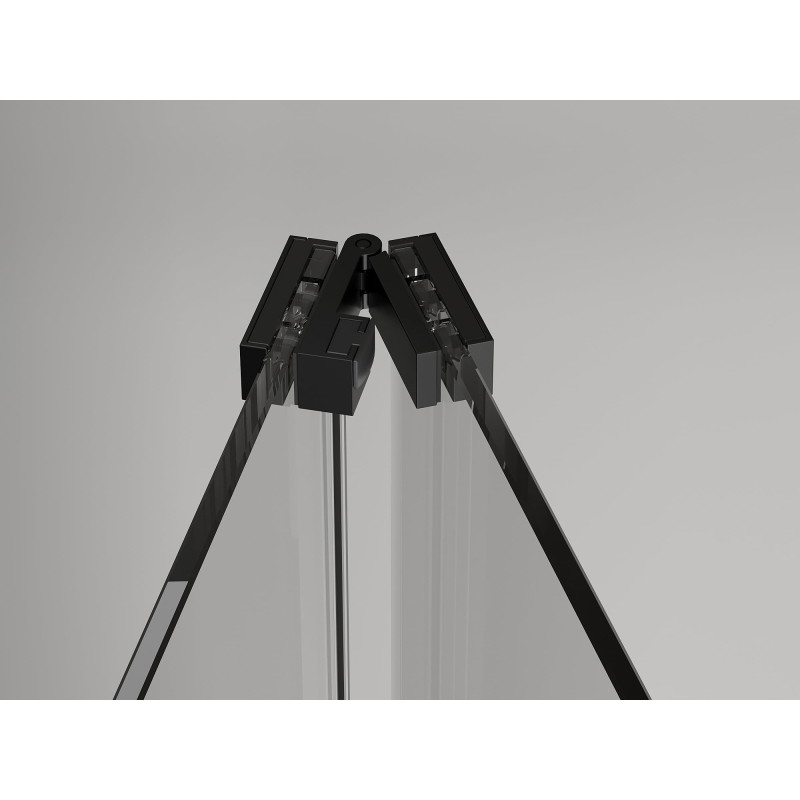 Mexen Exo-F 3S 3-falú zuhanykabin, összecsukható, 100 x 70 cm, átlátszó, fekete - 816-100-070-70-00-3S