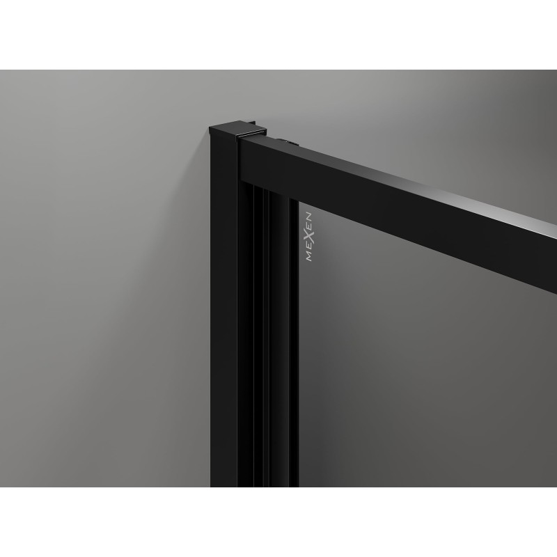 Mexen Exo-3S 3 oldalas összecsukható zuhanykabin 120 x 90 cm, átlátszó, fekete - 816-120-090-70-00-3S