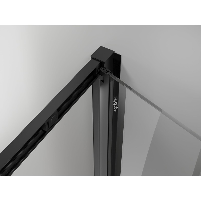 Mexen Exo-3S 3 oldalas, 70 x 95 cm-es összecsukható zuhanykabin, átlátszó, fekete - 816-070-095-70-00-3S