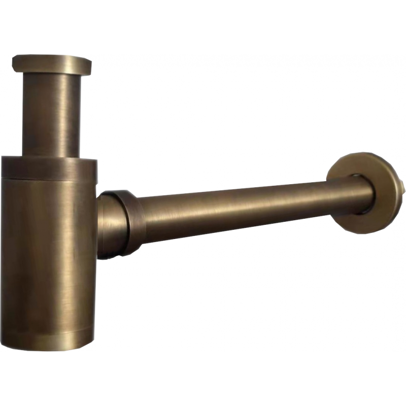 Mexen fél szifon mosdóhoz, kör alakú, antik bronz - 79950-30