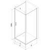Mexen Exo-B 3S 3 oldalas nyíló zuhanykabin, 75 x 70 cm, átlátszó, fekete - 817-075-070-70-00-3S