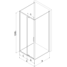 Mexen Exo-R 3S 3-falú zuhanykabin 160 x 90 cm, átlátszó, króm - 819-160-090-01-00-3S