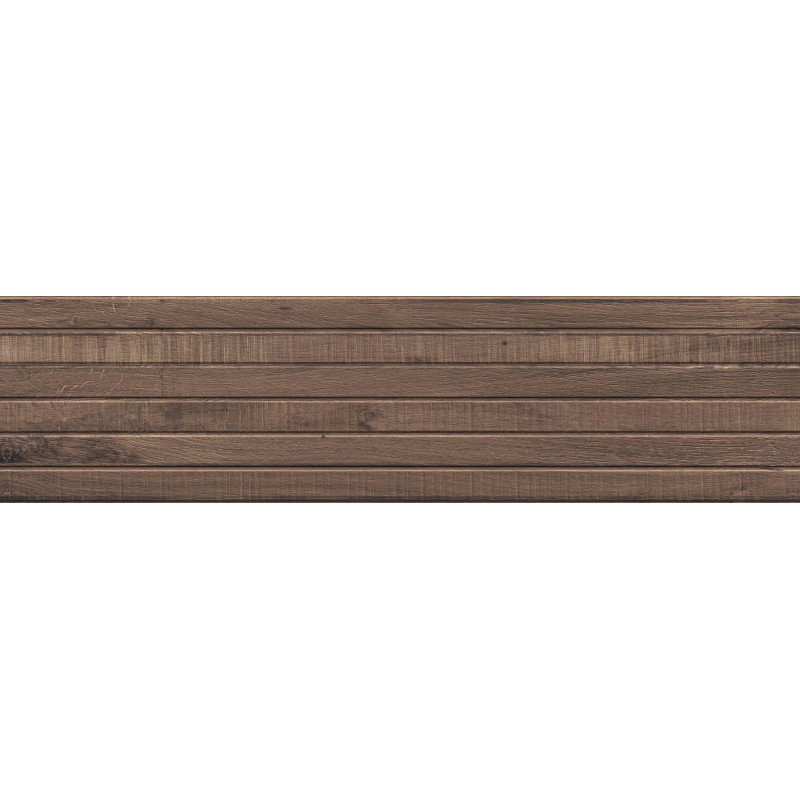 Mexen Western Wood Choco gres glazurat rectificat G1, placă de perete imitatie lemn 120 x 30 cm, mat - TL702-120-030-56