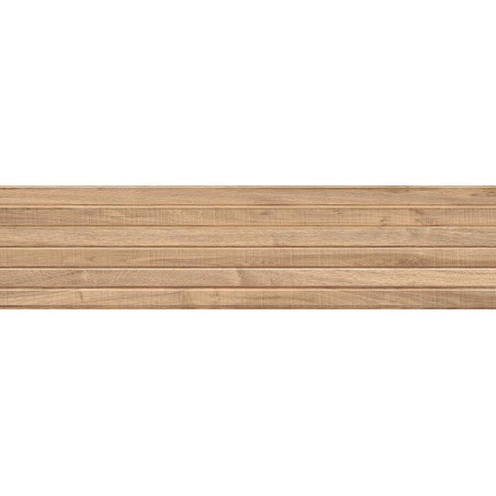 Mexen Mulberry Wood Honey gres vitrat rectificat. G1, placă de perete asemănătoare lemnului 120 x 30 cm, mat