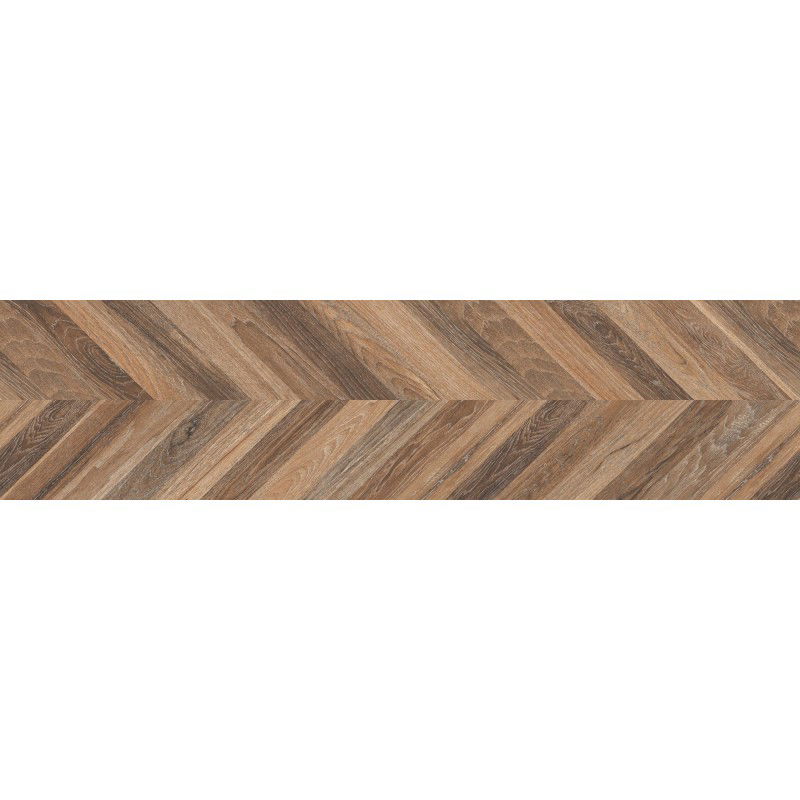 Mexen Native Gres maro glăzurat rectificat G1, placă cu aspect lemnos pentru pardosea și perete 120 x 30 cm, carving