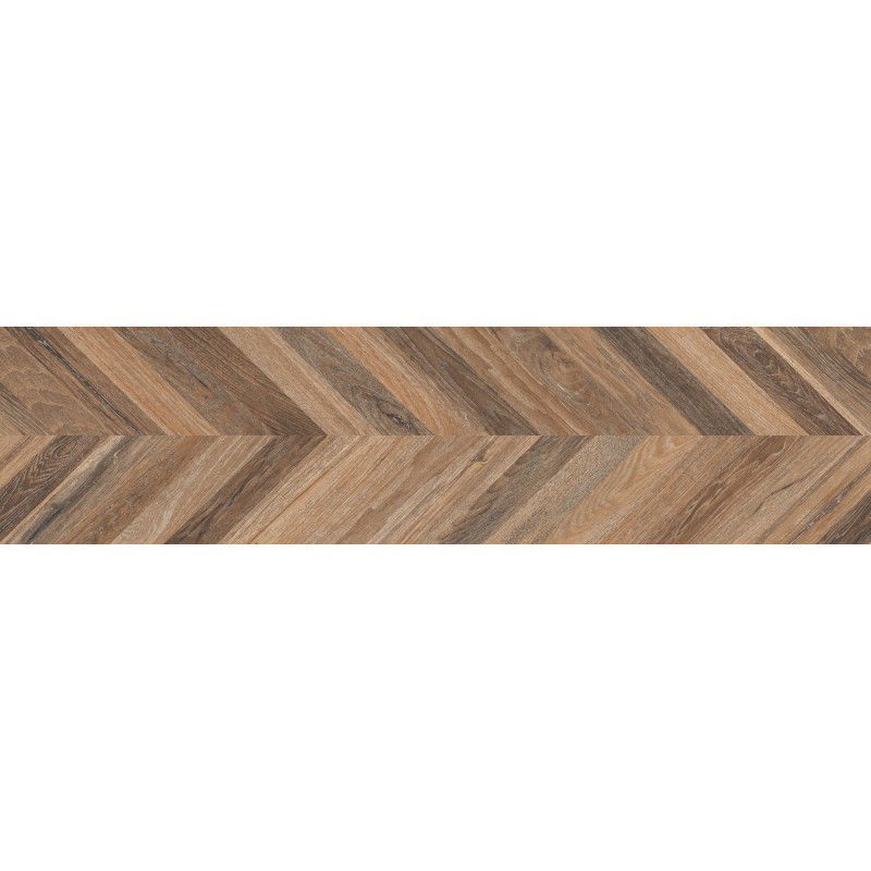 Mexen Native Gres maro glăzurat rectificat G1, placă cu aspect lemnos pentru pardosea și perete 120 x 30 cm, carving