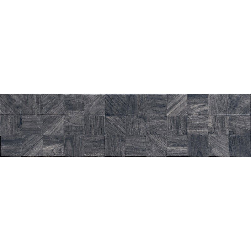 Mexen Riga Lyon Black gres smălțuit rectificat G1, placă ceramică imitatie lemn pentru podea și perete 120 x 30 cm, mat