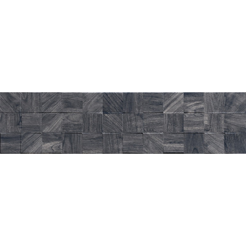 Mexen Riga Lyon Black mázas porcelán csempe rek. G1, famintás fali csempe 120 x 30 cm, matt - TL713-120-030-50