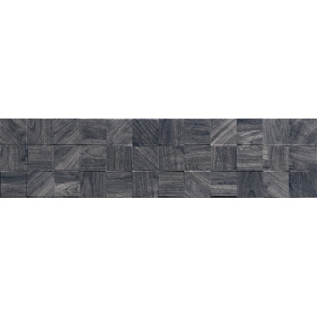 Mexen Riga Lyon Black gres glazurat rekificat G1, placă de perete asemănătoare lemnului 120 x 30 cm, mată - TL713-120-030-50